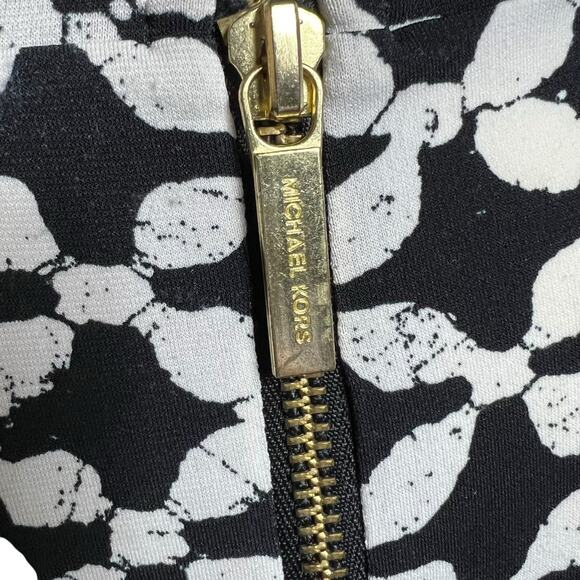 Michael Michael Kors Black White Geometric Long Sleeve Shift Dress Size M - Picture 5 of 7